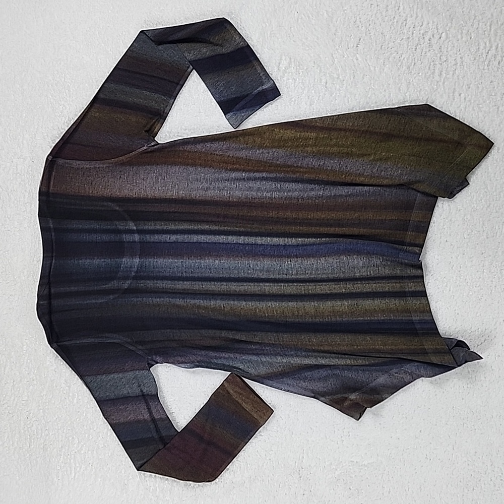 Soft Surroundings Esha Stripe Scoopneck Shark Bite Hem Long Sleeve Sweater - Picture 6 of 8